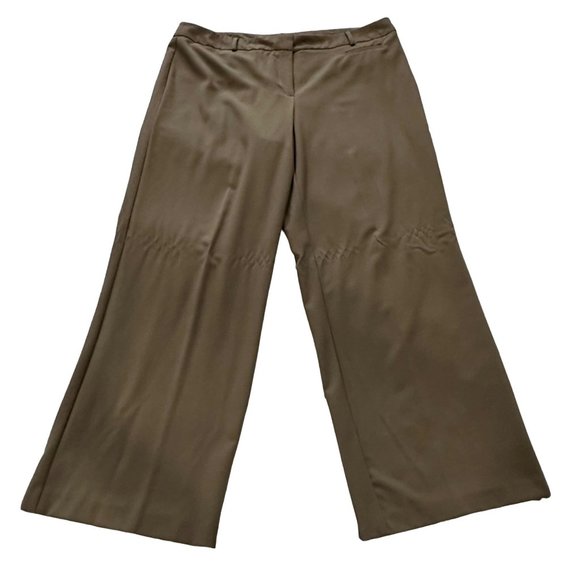 WOMEN'S DARK KHAKI FLAT FRONT STRAIGHT LEG PANTS BY GEORGE SIZE 18 - Picture 1 of 8